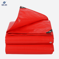 Rojo/rojo impermeable sábanas de lona de educación pesada de servicio pesado