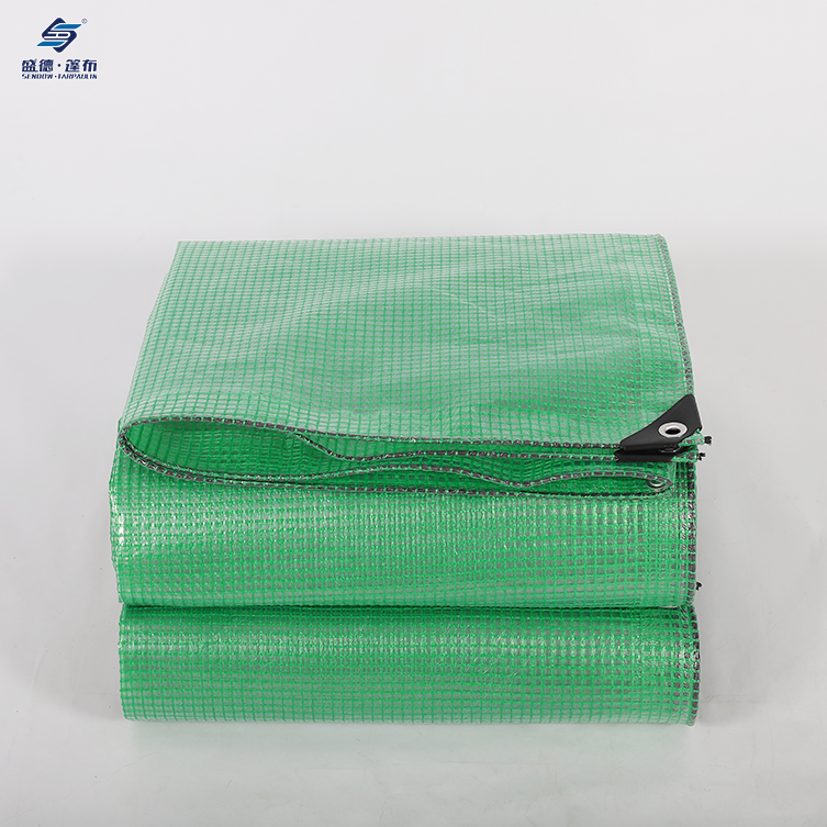Green PE Grid impermeable sábanas de lona de PE pesada de servicio pesado